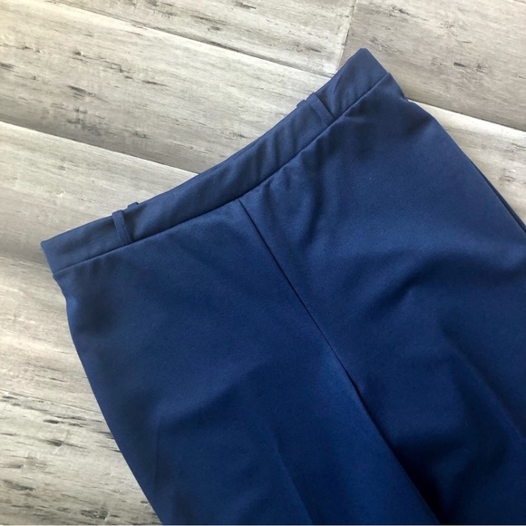 Vintage 70’s Appia Nautical Navy High Rise Pleated Wide Leg Pants w/ Belt - Picture 7 of 10